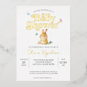 Invitation En Aluminium Baby shower lapin lapin mignon Neutre (Recto)