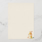 Invitation En Aluminium Baby shower lapin lapin mignon Neutre (Verso)