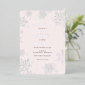 Invitation En Aluminium Baby shower Little Snowflake (Debout devant)