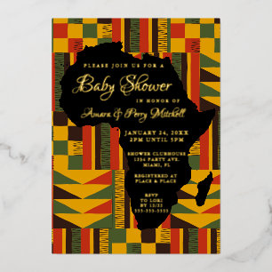 Invitation En Aluminium Baby-Shower Luxueux de Thème Tribal Africain