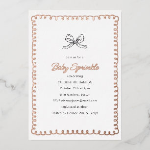 Invitation En Aluminium Baby Shower Minimaliste et Fantaisiste Rose Gold p