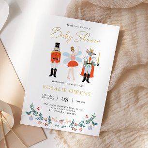 Invitation En Aluminium Baby Shower Minimaliste Noël Casse-Noisette Modern