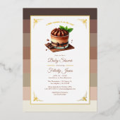Invitation En Aluminium Baby shower Mocha Mousse Chaud (Recto)