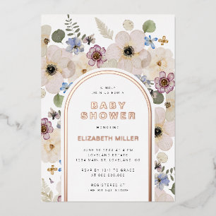 Invitation En Aluminium Baby-Shower Moderne Bohème
