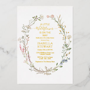 Invitation En Aluminium Baby Shower Moderne Rustique Fleur Sauvage de Prin