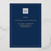 Invitation En Aluminium Baby shower moderne tout-en-1 en or FOIL Bleu (Verso)