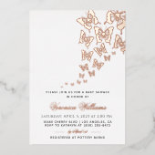 Invitation En Aluminium Baby shower papillon (Recto)