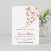 Invitation En Aluminium Baby shower papillon (Debout devant)