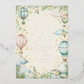 Invitation En Aluminium Baby shower Pastel Sky Adventure (Recto)