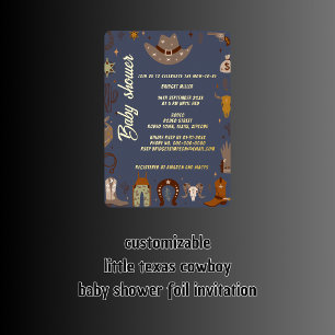 Invitation En Aluminium baby shower petit cowboy texan