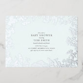 Invitation En Aluminium Baby shower pour bébé Breath Blue Boy (Recto)