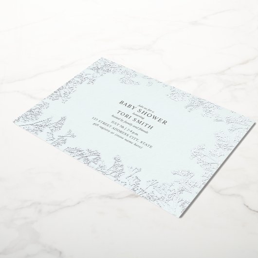 Invitation En Aluminium Baby shower pour bébé Breath Blue Boy (Rotation)