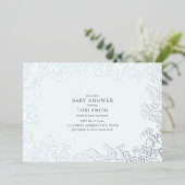 Invitation En Aluminium Baby shower pour bébé Breath Blue Boy (Debout devant)