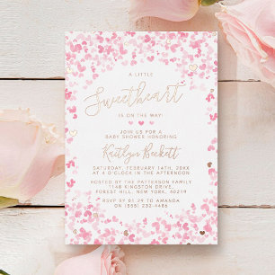 Invitation En Aluminium Baby Shower pour la Saint-Valentin Little Sweethea