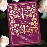 Baby shower Royal Médiéval Rose Gold Sword Girl