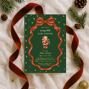 Invitation En Aluminium Baby Shower Teddy Bear Joyeux Petit Noël