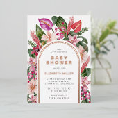 Invitation En Aluminium Baby shower tropical (Debout devant)