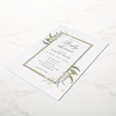 Invitation En Aluminium Baby shower vert et or bronzé (Rotation)