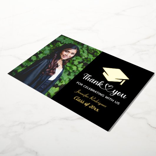 Invitation En Aluminium Bac de Merci Grad Photo personnalisée (Rotation)