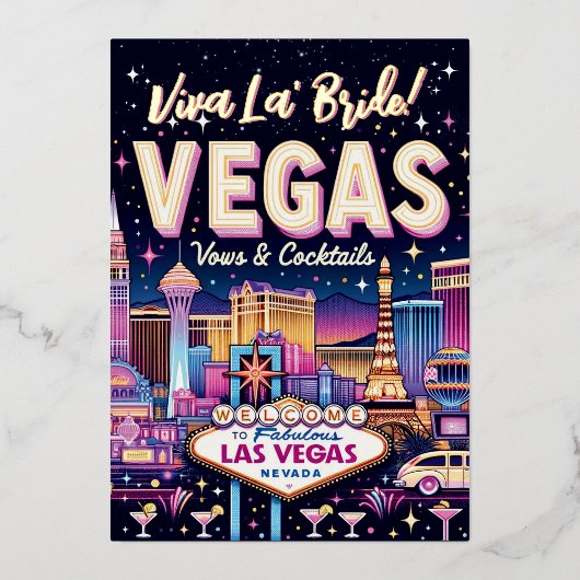 Invitation En Aluminium Bachelorette Bash Las Vegas (Recto)