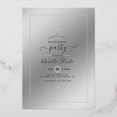 Invitation En Aluminium Bachelorette chic en argent et or Zebra (Verso)