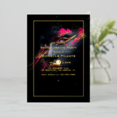 Invitation En Aluminium Bachelorette rose et or chaud (Debout devant)