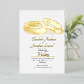 Invitation En Aluminium Bagues élégantes mariages Gold Foil Simple (Debout devant)