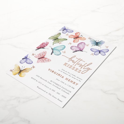Invitation En Aluminium Baisers à papillon (Rotation)