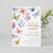 Invitation En Aluminium Baisers de papillon (Debout devant)