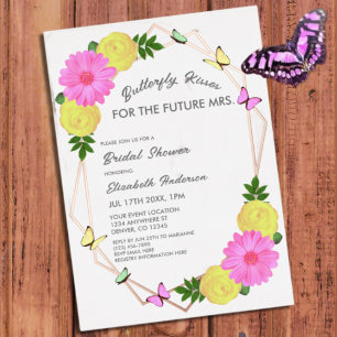 Invitation En Aluminium Baisers de papillon pour la future Mme Shower de m