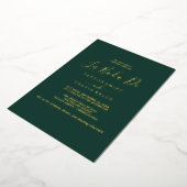 Invitation En Aluminium Baisse en or délicate | Emerald La Boda De Mariage (Rotation)