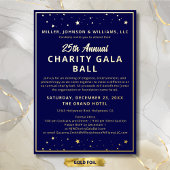 Invitation En Aluminium Bal de gala Enchère silencieuse Elégant Marine Blu