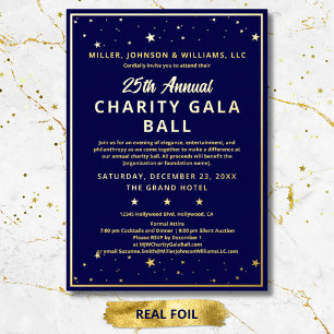 Invitation En Aluminium Bal élégant de gala de charité de l'entreprise Ble