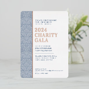 Invitation En Aluminium BAL GALA élégant moderne marine rose or