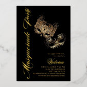 Invitation En Aluminium Bal masqué en or  (Recto)