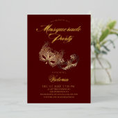 Invitation En Aluminium Bal Masqué Rouge (Debout devant)