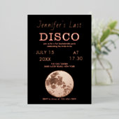 Invitation En Aluminium Balle de disco en or rose scintillant dernière dis (Debout devant)