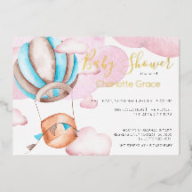 Ballon Bleu À Air Chaud Dans Le Baby shower Des Nu