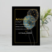 Invitation En Aluminium Ballons à huile d'or Anniversaire (Debout devant)