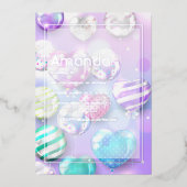 Invitation En Aluminium Balloon Bokeh fête d'anniversaire (Recto)