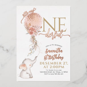 Invitation En Aluminium Balloon Little Miss Onederful Girl 1st Birthday