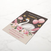 Invitation En Aluminium Balloon rose Swan Princesse Balloon Anniversaire (Rotation)