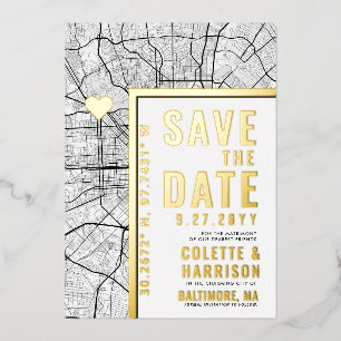 Invitation En Aluminium Baltimore Love Locator Mariage Enregistrer la Da