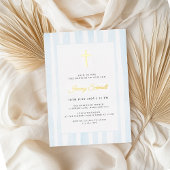 Invitation En Aluminium Baptême d'aquarelle bleu bébé