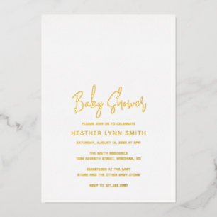 Invitation En Aluminium Baptême de bébé minimaliste moderne élégant or