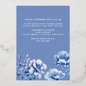 Invitation En Aluminium Baptême des fleurs bleues (Verso)