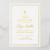 Invitation En Aluminium Baptême et baptême religieux classique (Recto)