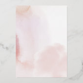 Invitation En Aluminium Baptême Fille Rose Gold & Rose Coeur (Verso)