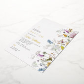 Invitation En Aluminium Baptême Fleur sauvage Boho (Rotation)
