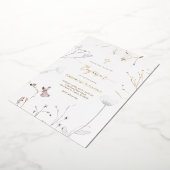 Invitation En Aluminium Baptême fleur sauvage délicat (Rotation)